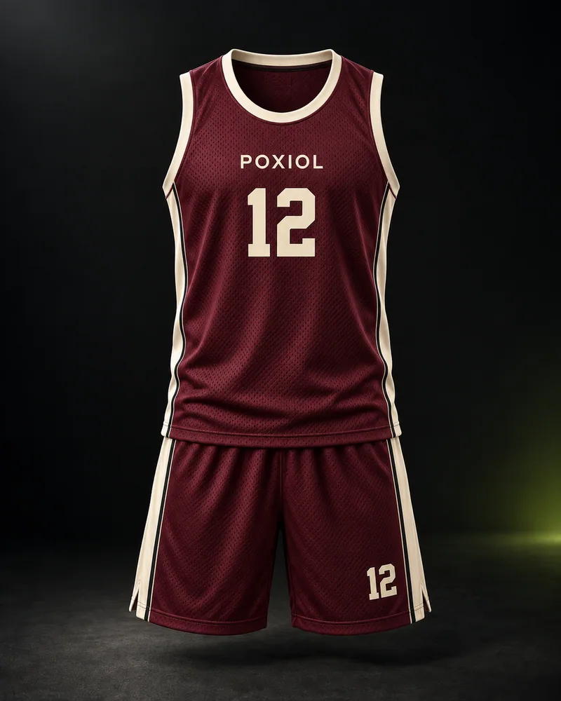 POXIOL basketball jersey and shorts set design illustration